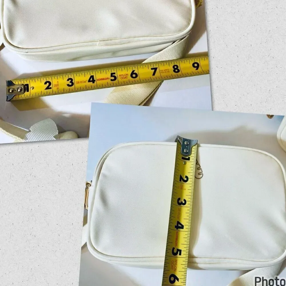 NWT Gorgeous Biossance White/ Ivory Satin Light Cushion adjustable crossbody bag
